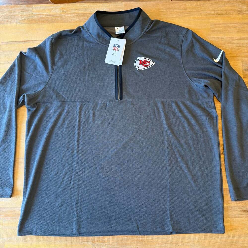 Nike Men's Kansas City Chiefs Coach Dri-FIT 1/4-Zip Long Sleeve Pullover XXL NWT